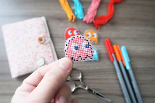 Cross-stitch pattern - Pacman's Ghosts