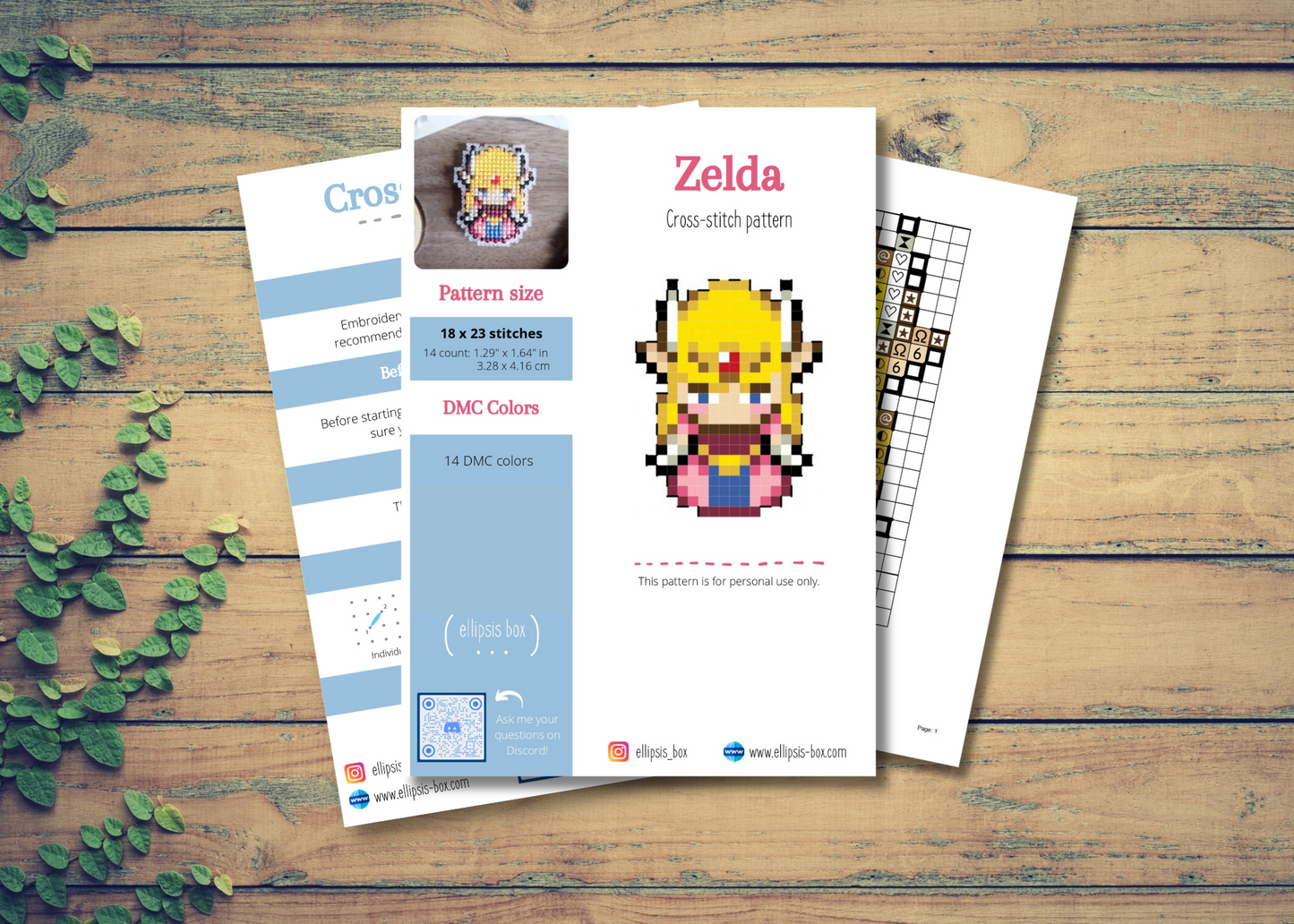 Zelda - Cross stitch magnet kit