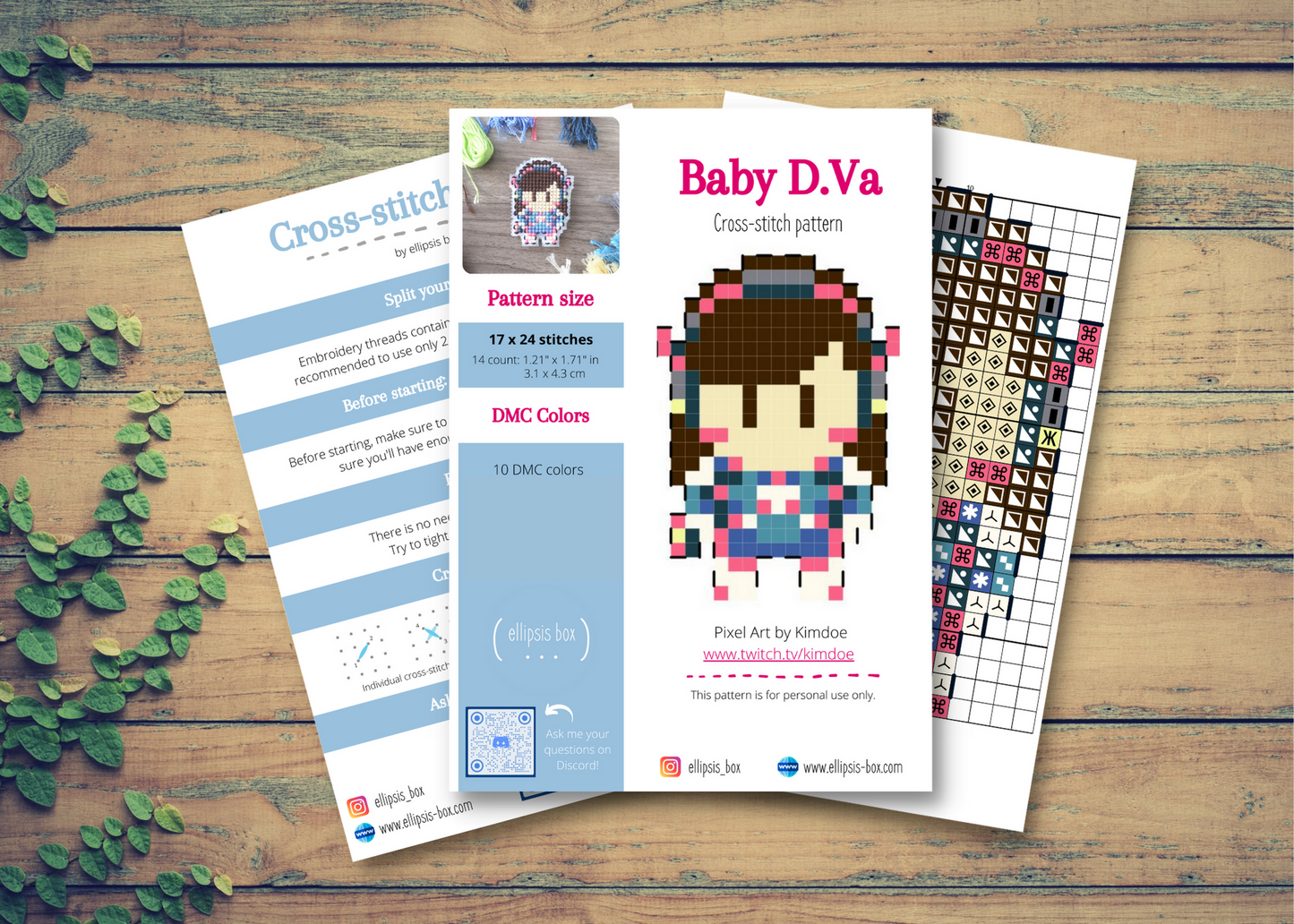 Cross-stitch pattern - Baby D.Va de Overwatch