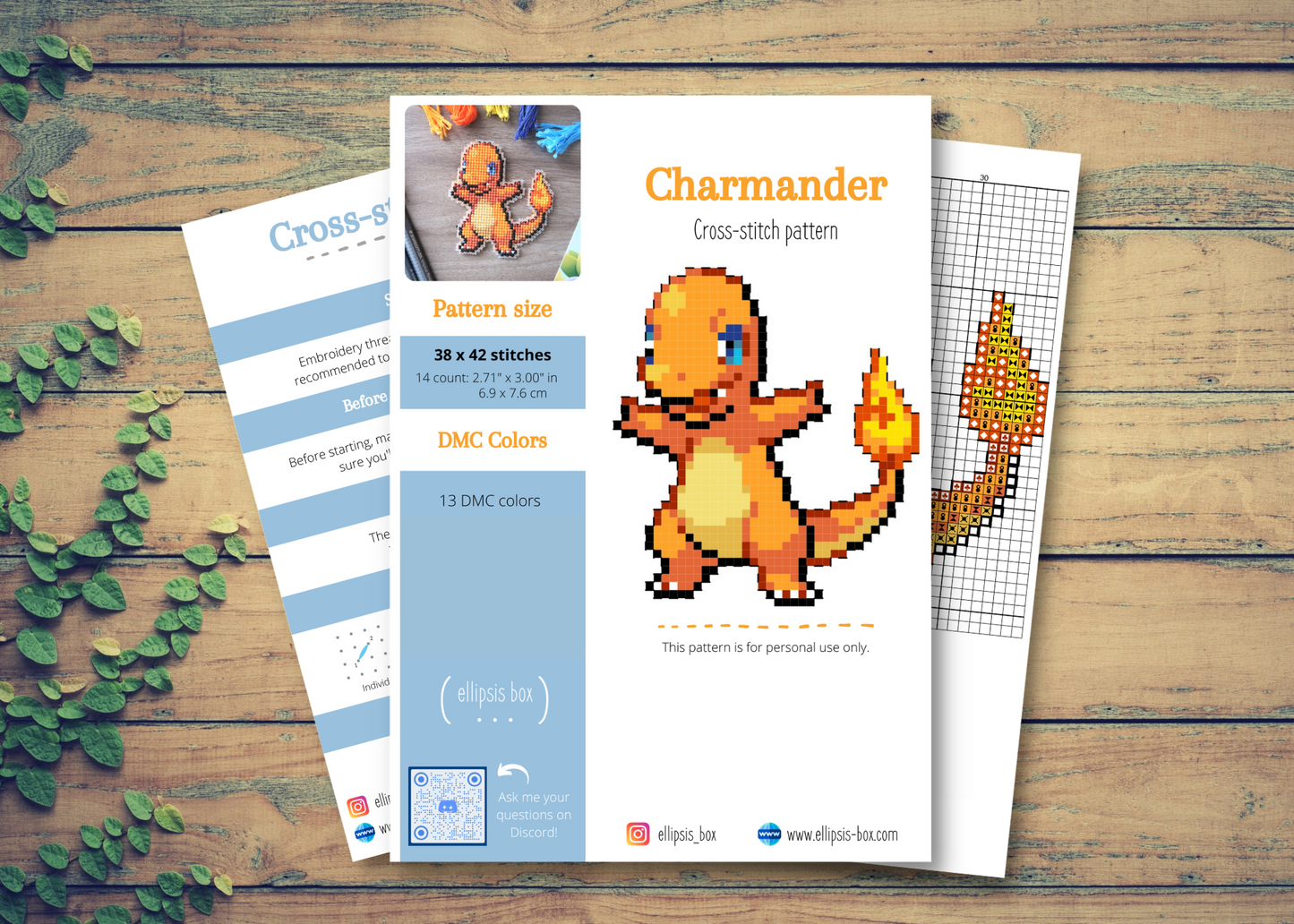 Cross-stitch pattern - Charmander