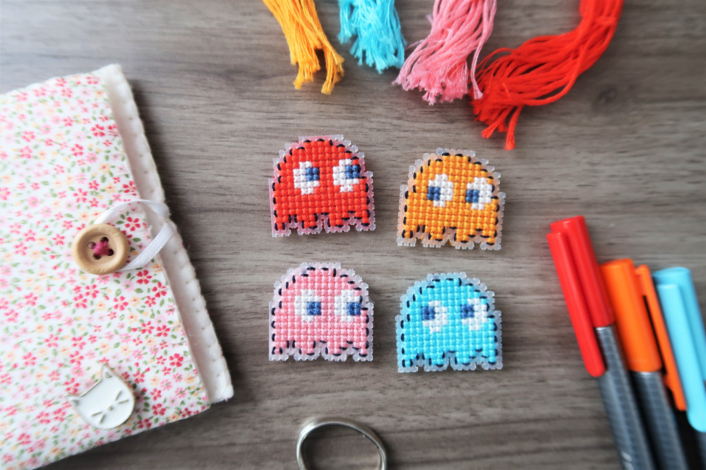 Cross-stitch pattern - Pacman's Ghosts