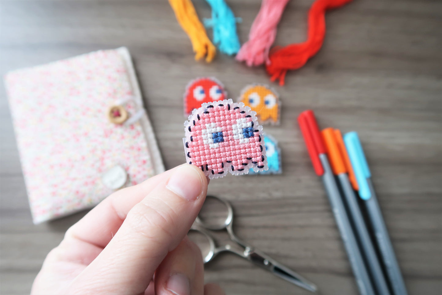Cross-stitch pattern - Pacman's Ghosts