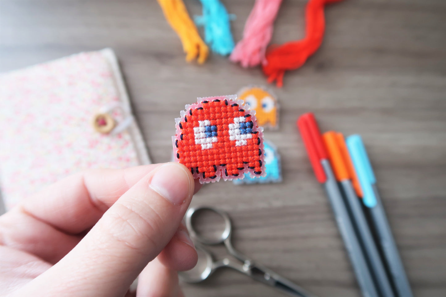 Cross-stitch pattern - Pacman's Ghosts