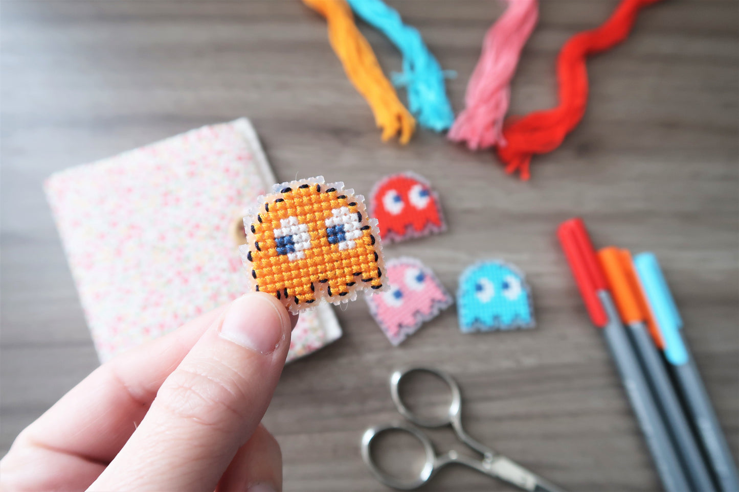 Cross-stitch pattern - Pacman's Ghosts