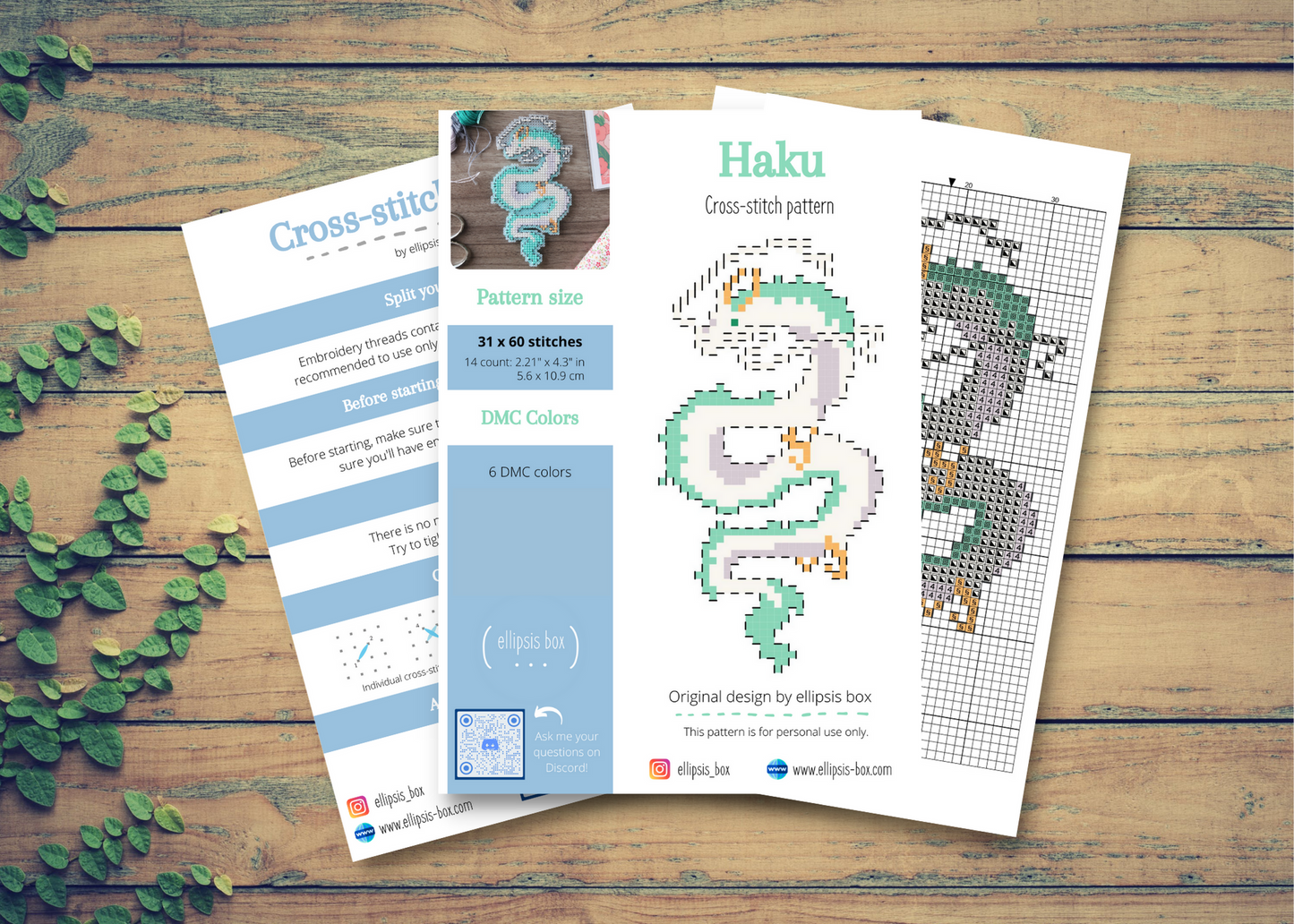 Cross-stitch pattern - Haku