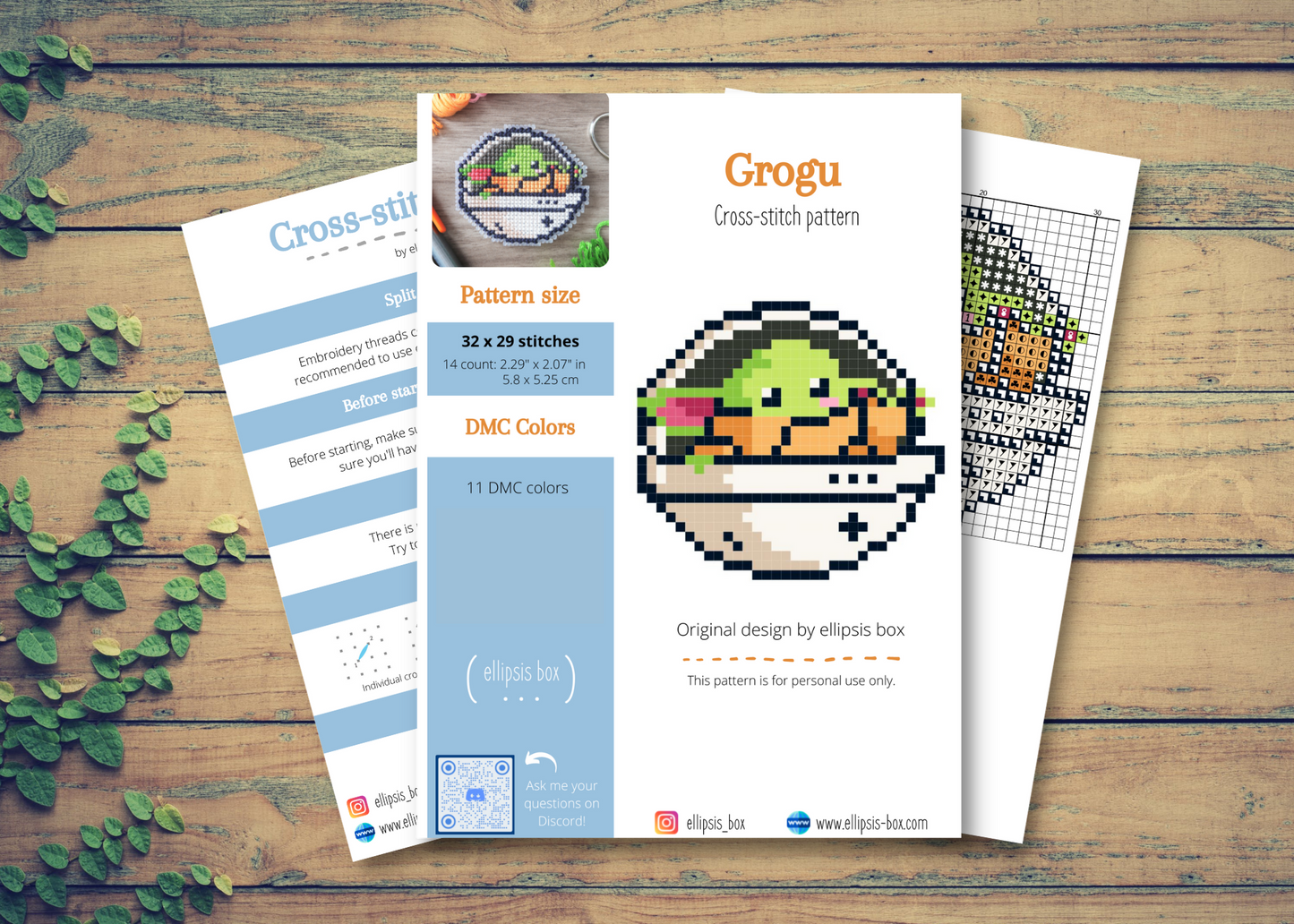 Cross-stitch pattern - Grogu