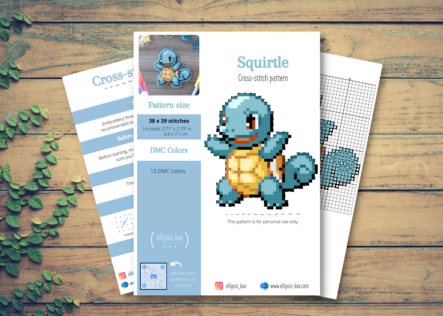 Cross-stitch pattern - Squirtle