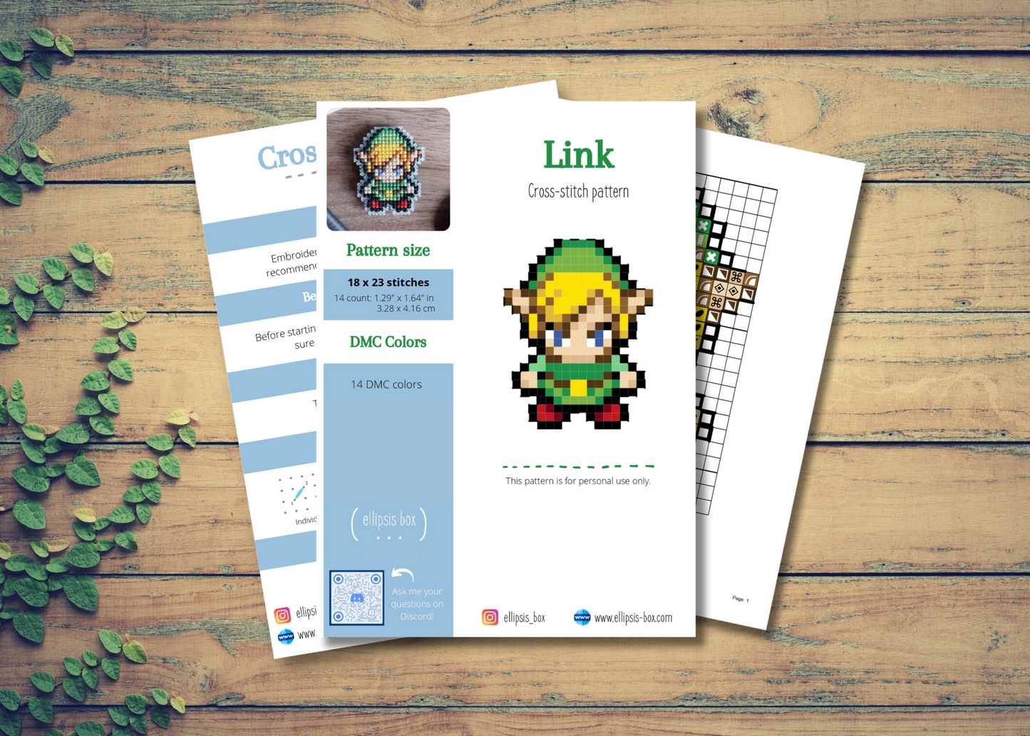Link from Zelda - Cross stitch magnet kit