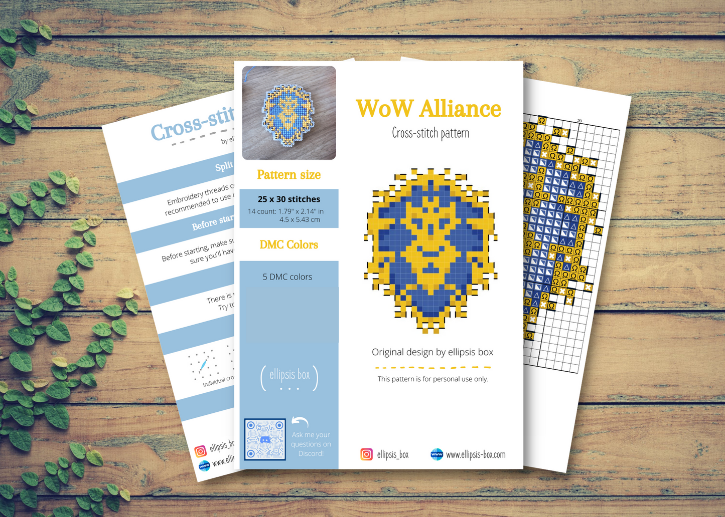 Cross-stitch pattern - WoW Alliance