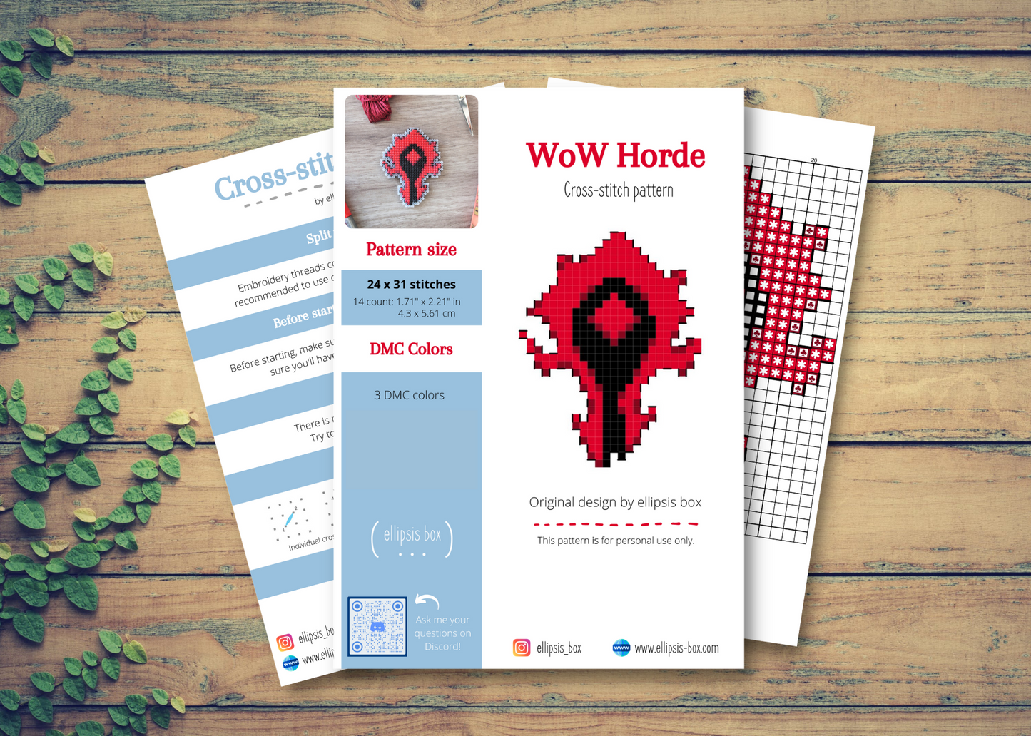 Cross-stitch pattern - WoW Horde
