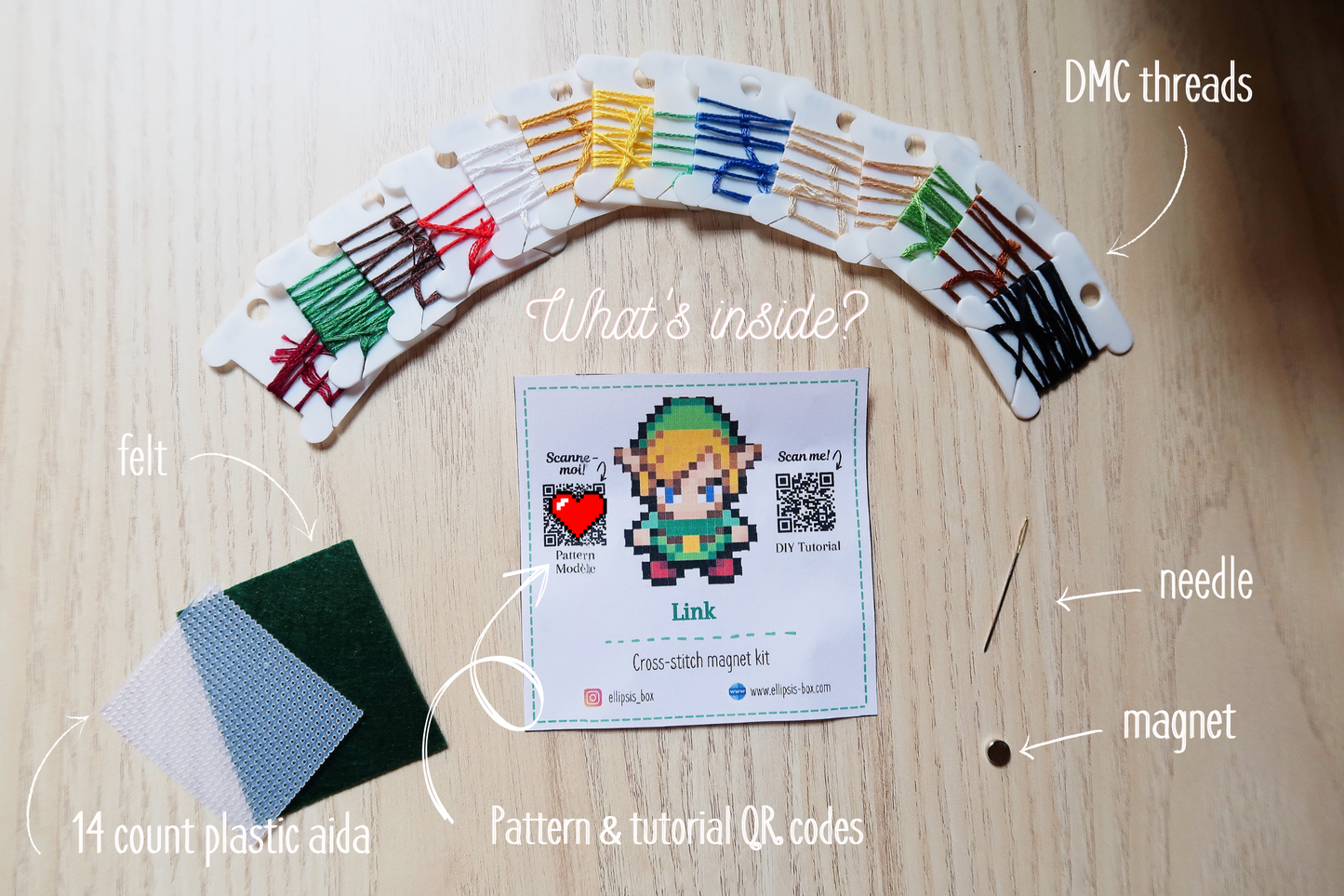 Link from Zelda - Cross stitch magnet kit